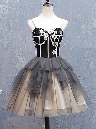A-line Sweetheart Tulle Short/Mini Homecoming Dresses With Flower(s) #Favs020111043 A-line Sweetheart Tulle Short/Mini Homecoming Dresses With Flower(s) #Favs020111043