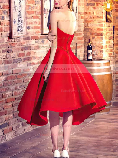 Princess Sweetheart Satin Asymmetrical Prom Dresses #Favs020103199