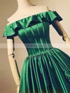 A-line Off-the-shoulder Satin Tea-length Homecoming Dresses #Favs020111046