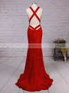Trumpet/Mermaid V-neck Jersey Sweep Train Prom Dresses #Favs020104522