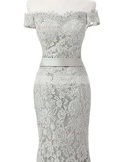 Trumpet/Mermaid Off-the-shoulder Lace Sweep Train Appliques Lace Prom Dresses #Favs020102649