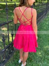 A-line Scoop Neck Satin Short/Mini Homecoming Dresses #Favs020111053