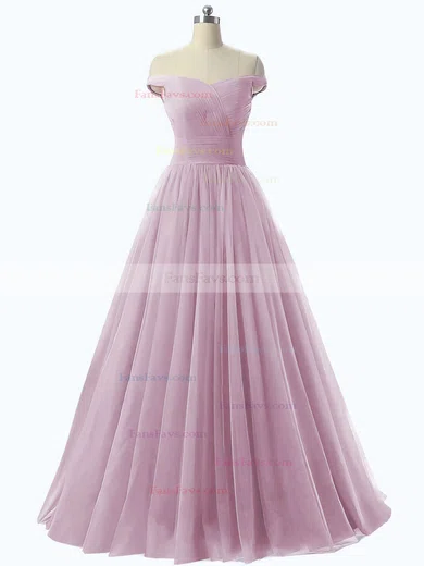Princess Off-the-shoulder Tulle Floor-length Ruffles Prom Dresses #Favs020102678