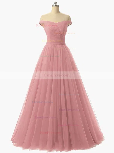 Princess Off-the-shoulder Tulle Floor-length Ruffles Prom Dresses #Favs020102678