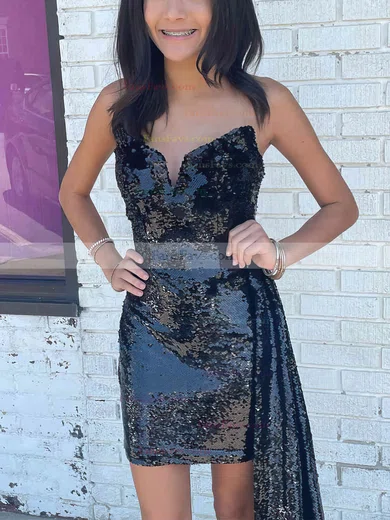 Sheath/Column V-neck Sequined Short/Mini Homecoming Dresses #Favs020111077