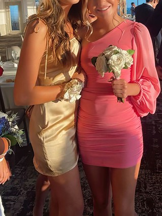 Sheath/Column One Shoulder Chiffon Short/Mini Homecoming Dresses #Favs020111085 Sheath/Column One Shoulder Chiffon Short/Mini Homecoming Dresses #Favs020111085