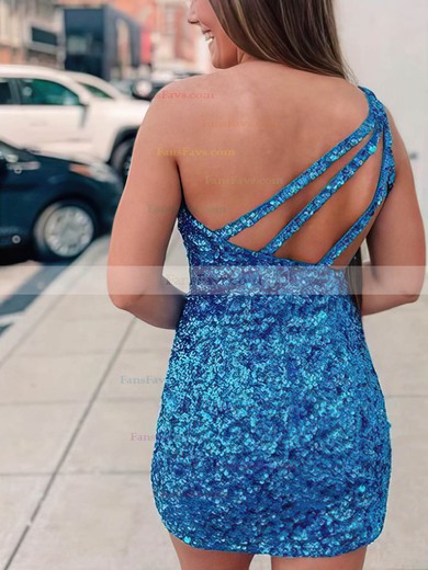 Sheath/Column One Shoulder Sequined Short/Mini Homecoming Dresses #Favs020111095