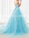 Ball Gown Sweetheart Tulle Sweep Train Appliques Lace Lace-up Beautiful Prom Dresses #Favs020103029