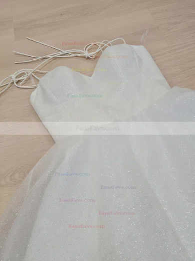 A-line Off-the-shoulder Glitter Short/Mini Homecoming Dresses With Ruffles #Favs020111135