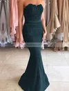 Trumpet/Mermaid Sweetheart Silk-like Satin Sweep Train Appliques Lace Prom Dresses #Favs020104580