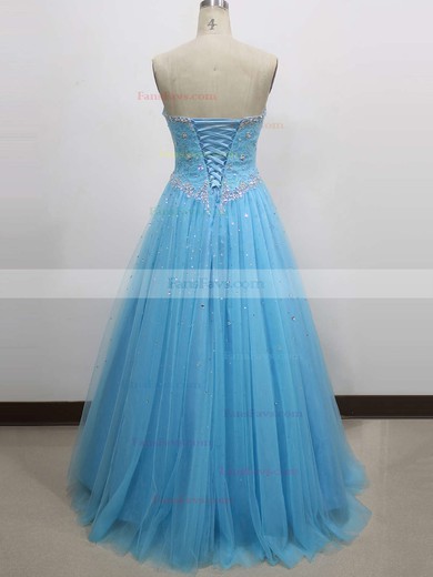 Ball Gown Sweetheart Tulle Floor-length Lace Prom Dresses #Favs020104337