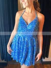 A-line V-neck Sequined Short/Mini Homecoming Dresses #Favs020111186
