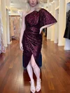 Sheath/Column One Shoulder Sequined Asymmetrical Homecoming Dresses #Favs020111196
