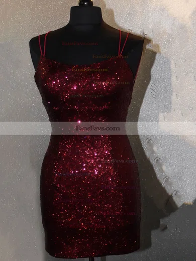 Sheath/Column Scoop Neck Sequined Short/Mini Homecoming Dresses #Favs020111213