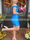 Sheath/Column Off-the-shoulder Jersey Short/Mini Homecoming Dresses #Favs020111219
