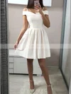 A-line Off-the-shoulder Satin Short/Mini Homecoming Dresses #Favs020111257