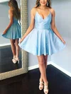 A-line V-neck Silk-like Satin Short/Mini Homecoming Dresses #Favs020111268