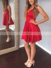 A-line V-neck Silk-like Satin Short/Mini Homecoming Dresses #Favs020111268