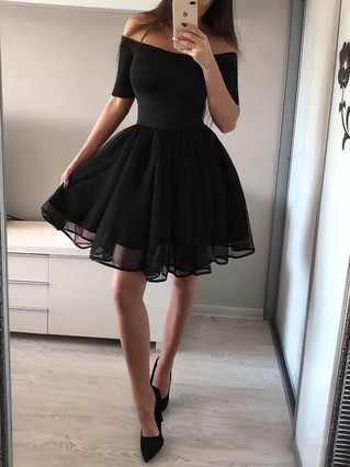 A-line Off-the-shoulder Tulle Short/Mini Homecoming Dresses #Favs020111271 A-line Off-the-shoulder Tulle Short/Mini Homecoming Dresses #Favs020111271