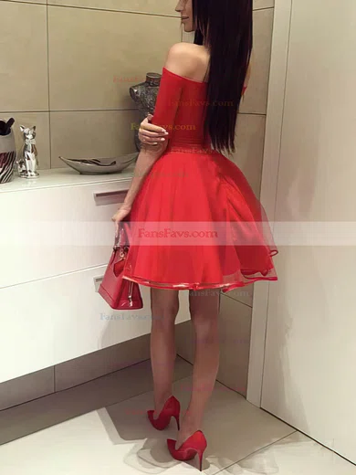 A-line Off-the-shoulder Tulle Short/Mini Homecoming Dresses #Favs020111271