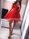 A-line Off-the-shoulder Tulle Short/Mini Homecoming Dresses #Favs020111271