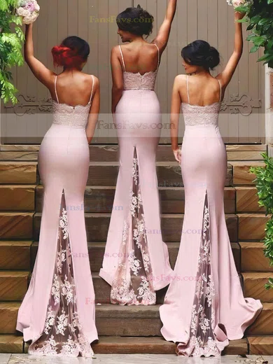 Trumpet/Mermaid Sweetheart Jersey Sweep Train Lace Prom Dresses #Favs020104584