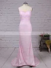 Trumpet/Mermaid Sweetheart Jersey Sweep Train Lace Prom Dresses #Favs020104584
