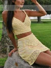 Sheath/Column V-neck Tulle Lace Short/Mini Homecoming Dresses With Appliques Lace #Favs020111398