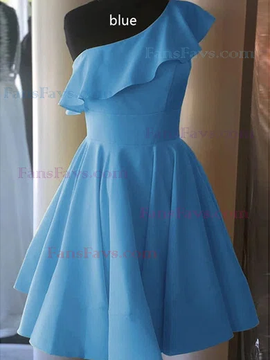 A-line One Shoulder Stretch Crepe Knee-length Homecoming Dresses #Favs020111399