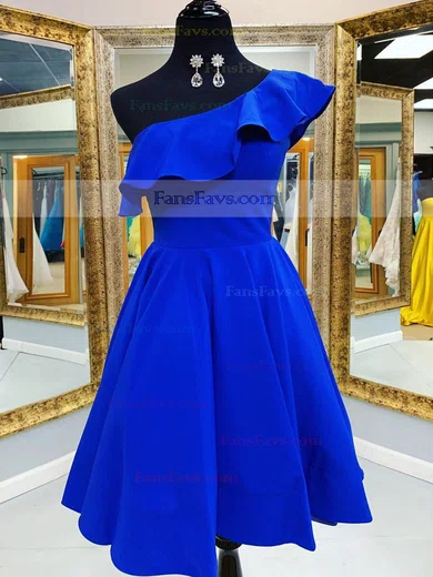 A-line One Shoulder Stretch Crepe Knee-length Homecoming Dresses #Favs020111399