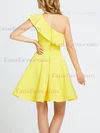 A-line One Shoulder Stretch Crepe Knee-length Homecoming Dresses #Favs020111399