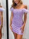 Sheath/Column Square Neckline Glitter Short/Mini Homecoming Dresses #Favs020111405