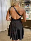 A-line One Shoulder Silk-like Satin Short/Mini Homecoming Dresses With Split Front #Favs020111417