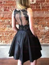 A-line V-neck Silk-like Satin Short/Mini Homecoming Dresses With Pockets #Favs020111420