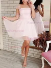 A-line Square Neckline Tulle Knee-length Homecoming Dresses With Pearl Detailing #Favs020111434