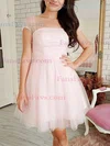 A-line Square Neckline Tulle Knee-length Homecoming Dresses With Pearl Detailing #Favs020111434