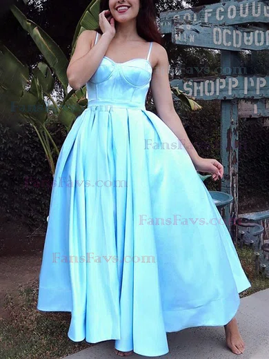 A-line Sweetheart Satin Ankle-length Homecoming Dresses #Favs020111436