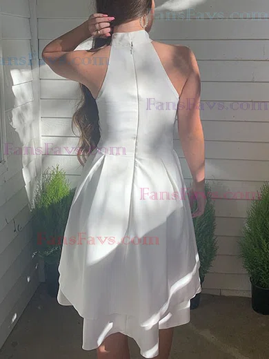 A-line High Neck Chiffon Short/Mini Homecoming Dresses With Tiered #Favs020111438