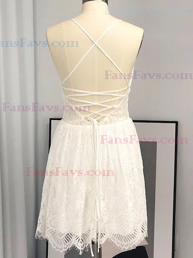 A-line V-neck Lace Short/Mini Homecoming Dresses #Favs020111441