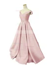 Ball Gown Off-the-shoulder Satin Sweep Train Sashes / Ribbons Prom Dresses #Favs020101855