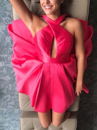 A-line V-neck Stretch Crepe Knee-length Homecoming Dresses #Favs020111457 A-line V-neck Stretch Crepe Knee-length Homecoming Dresses #Favs020111457