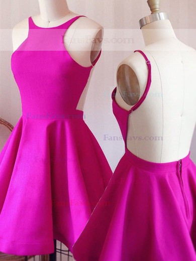 A-line Scoop Neck Stretch Crepe Knee-length Homecoming Dresses #Favs020111464