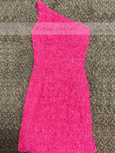 Sheath/Column One Shoulder Sequined Short/Mini Homecoming Dresses #Favs020111275