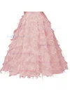 A-line Scoop Neck Tulle Tea-length Homecoming Dresses With Feathers / Fur #Favs020111280