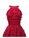 A-line Scoop Neck Tulle Tea-length Homecoming Dresses #Favs020111281