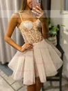 A-line Sweetheart Glitter Short/Mini Homecoming Dresses With Appliques Lace #Favs020111330