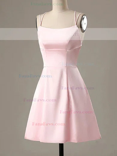 A-line Square Neckline Satin Short/Mini Homecoming Dresses #Favs020111346