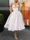 Ball Gown Sweetheart Satin Tea-length Homecoming Dresses With Pockets #Favs020111347
