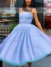 A-line Strapless Chiffon Tea-length Homecoming Dresses #Favs020111361