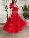 A-line Sweetheart Tulle Ankle-length Homecoming Dresses With Sashes / Ribbons #Favs020111477
